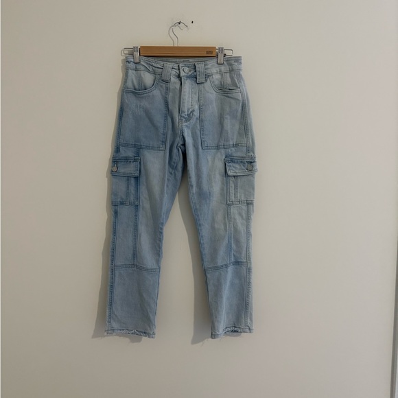 KanCan Light Blue Men's Relaxed Cargo Jeans - Picture 1 of 8